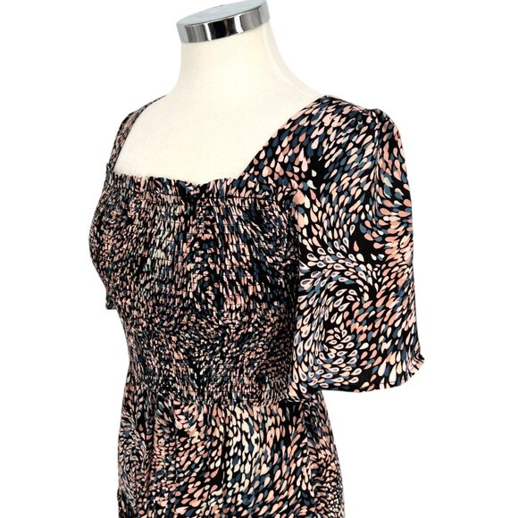 Lovestitch Floral Maxi Dress Square Neck Flutter Sleeve Multi Size Small NWT - Picture 5 of 14